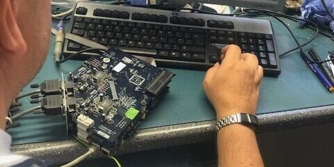 Neal testing signalling controllers Industrial Electronic Repair, Greasley Electronics, UK Repair Service