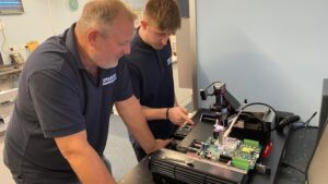 BGA Rework and Reballing Machine in action at Greasley Electronics in Leicestershire