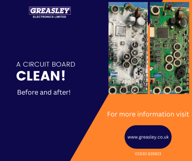 The Power of cleaning circuit boards - Ambersil is the key to our success at Greasley Electronics!