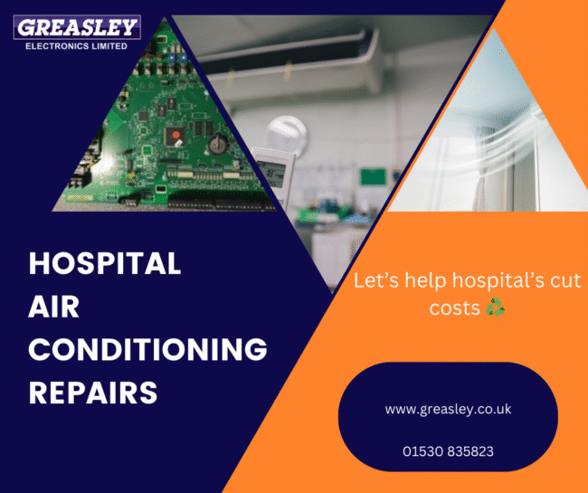 Hospital air conditioning repairs at Greasley Electronics, experts in andover controller repairs Air Conditioning Units - Repairs done at Greasley Electronics all over the UK